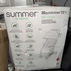 Summer Infant Ingenuity 3Dquickclose CS+ Compact Fold Stroller – Lightweight Stroller with Oversized Canopy, Extra-Large Storage and Compact Fold, Gra