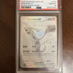 Pokémon TCG White Flare Reshiram Ex Black White Rare Graded PSA10