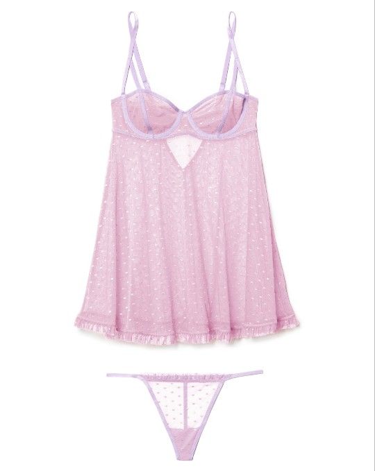 New With Tags Aubrey Unlined Babydoll And Thong Panty