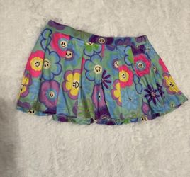 New 1x short stretchy pleated happy face rave raver festival skirt hippie boho