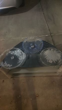 Glass Christmas Platters