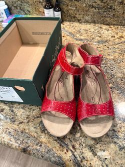 Josef Seibel Red Leather Sandals