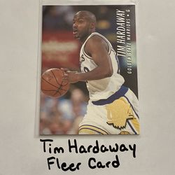 Tim Hardaway Golden State Warriors Hall of Fame Guard Fleer Card. 