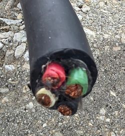 Cable 10 awg 4 conductor with 1 Female L15-30 Bryant connector 33' like new low price Water resistant