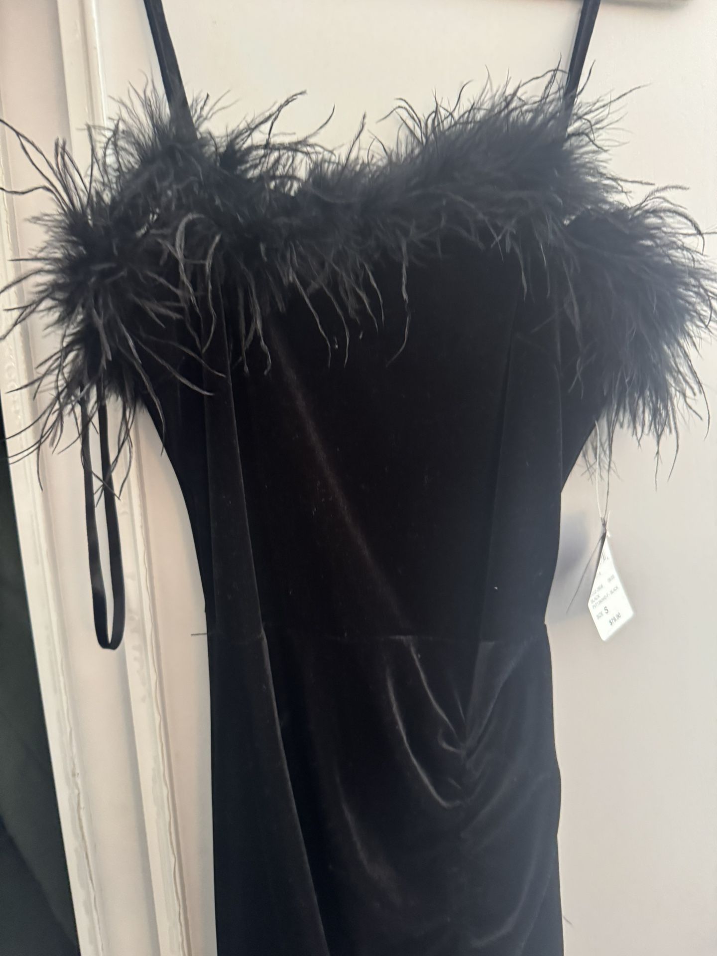 Black Velvet Open Slit Dress Windsor