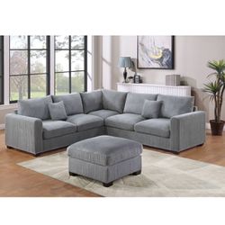 Sectional Set With Ottoman 