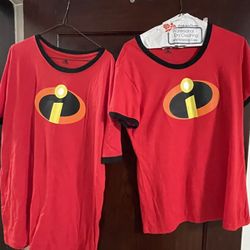Incredibles Halloween shirts ( 2X men & L women ) women medium can fit in it $10 for both. $10 