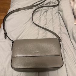 DKNY Grey Leather Crossbody Bag