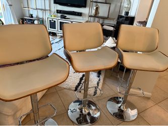 Set of 3 Mid-Century Modern Bentwood Bar Stools