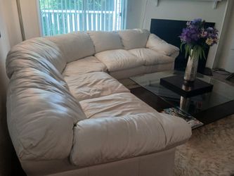 White Leather Sectional