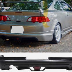 02-04 Acura RSX Mugen Style Unpainted Rear Bumper Lip With LED Brake Light