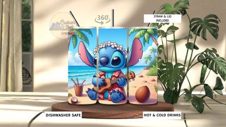 Stitch Ukulele 20 Oz Stainless Steel Tumbler (READ DESCRIPTION)