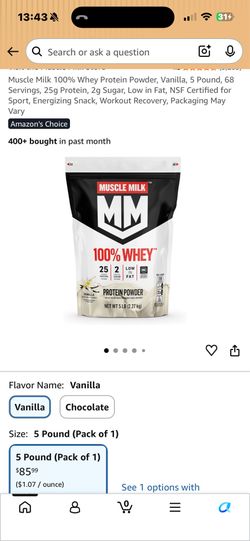 Muscle Milk 100% Whey Protein Powder Vanilla 5lb Best by 06-11-2026