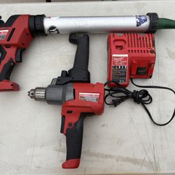 Milwaukee Caulk And Adhesive Gun And Mud Mixer