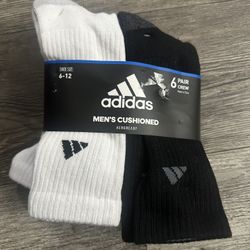 Men’s 6 Pairs Adidas Socks Size 6-12