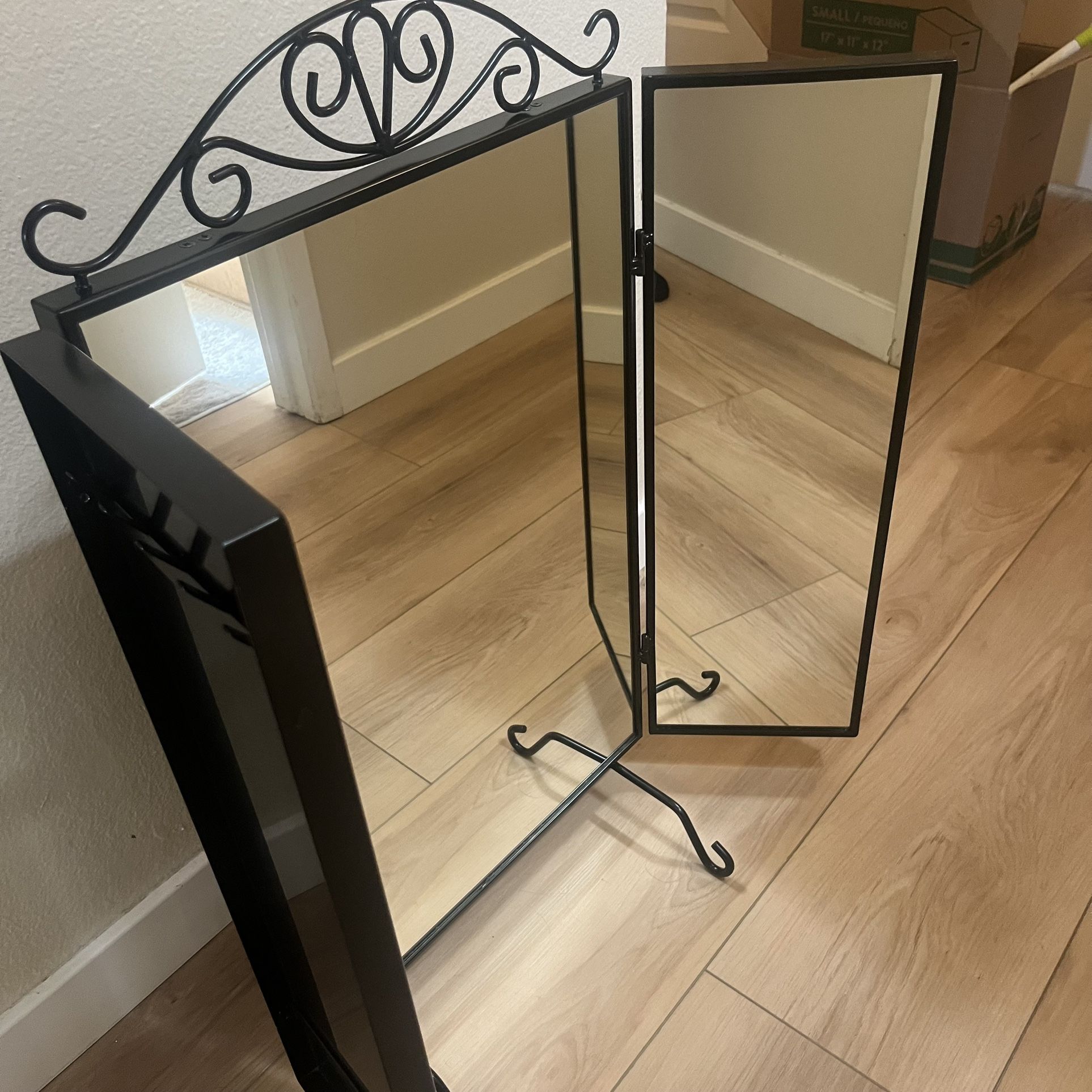 Ikea Karmsund 21174 Mirror, Swing Adjustable Free Standing Black Metal