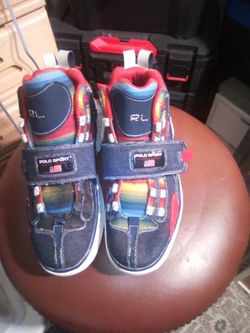 RL Polo Sport Mens Hi Tops Multicolored Must See!  Size 11.5