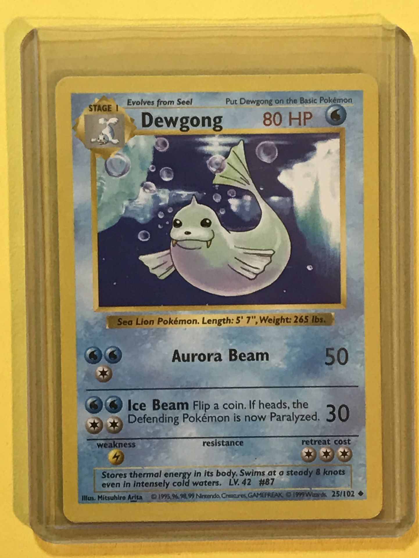 Dewgong Shadowless 25/102 Base Set Non-Holo Pokemon 1999 WOTC