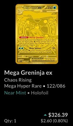 GOLD Mega greninja Ex mint condition