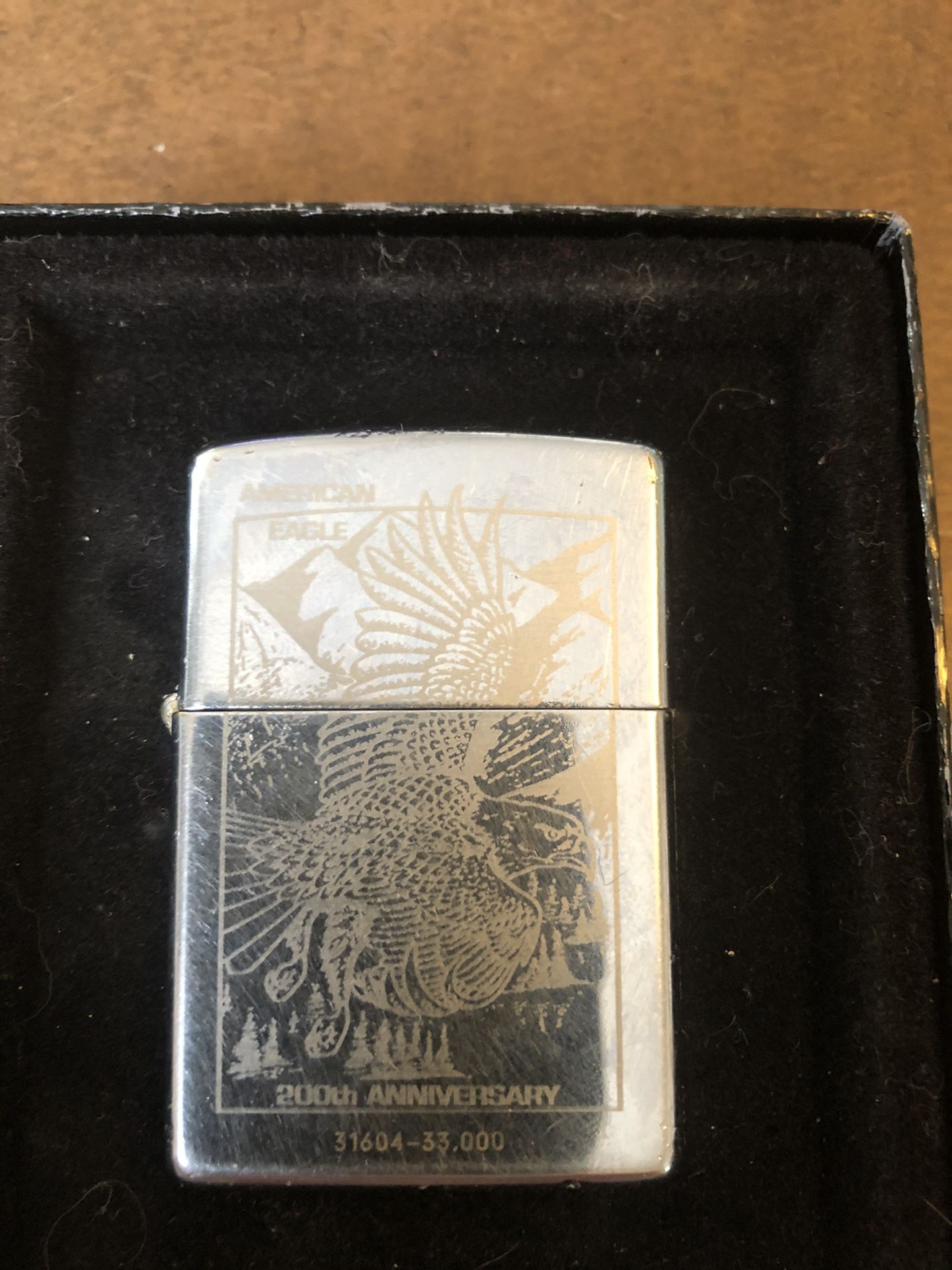 1993 Zippo 200th Anniversary American Eagle Lighter w/box