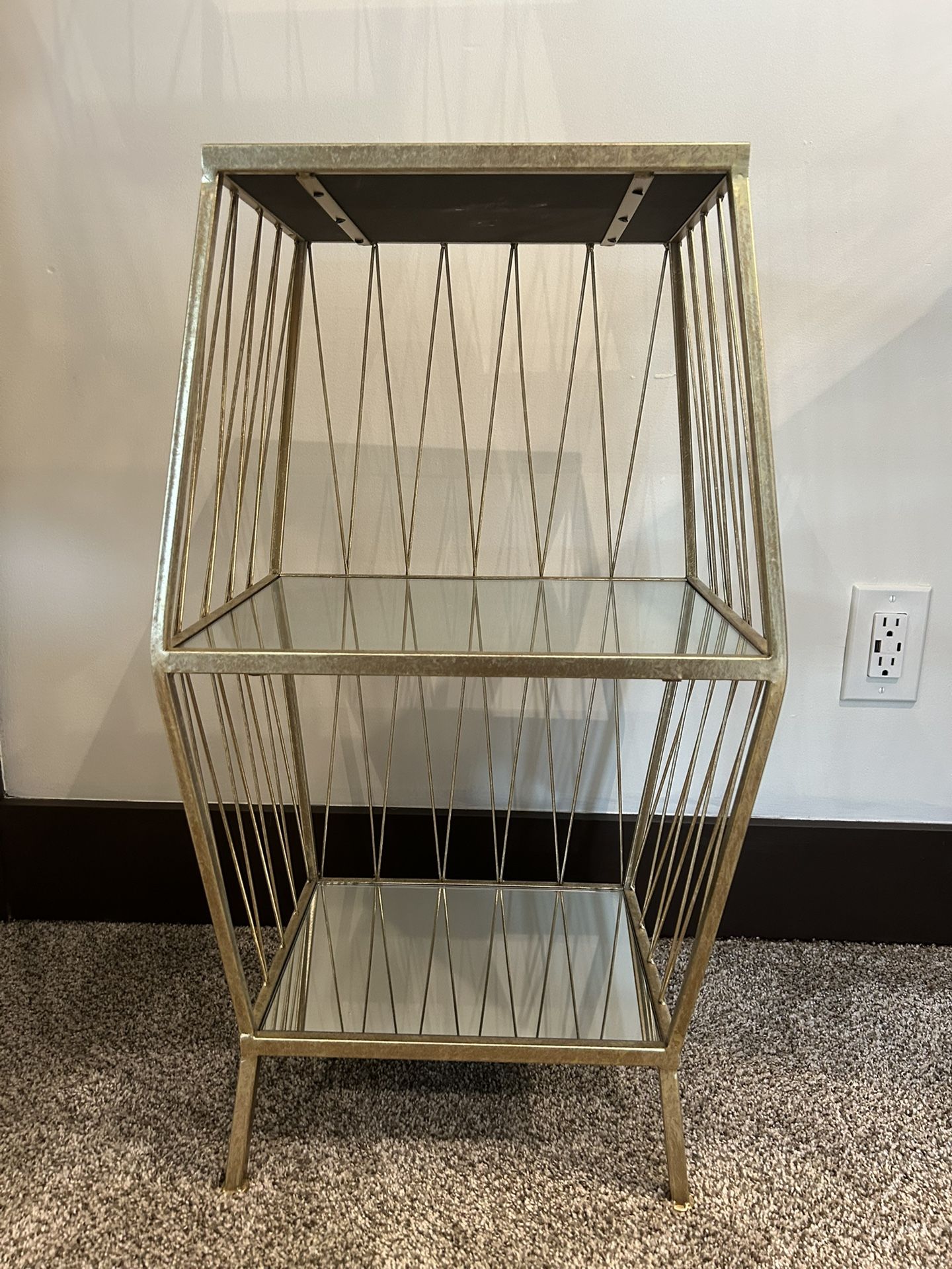 Metal Mirrored Side Table