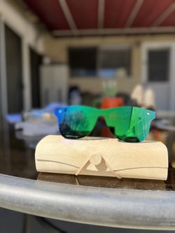 Unisex Polarized Mirror Sunglasses, Wooden Temple
