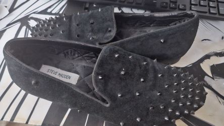 Steve Madden Cactie Studded Spikes Black Mens Slip On Loafers Size 9
