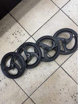 Set of four black walker wheels