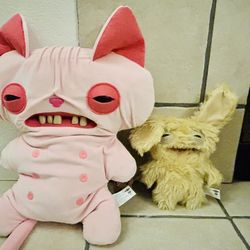 FUGGLER SET 18” Wrinkle McStinkles Hairless Cat/ 9-inch Plush styled Golden Retriever Mr. Button’s