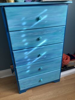 Drawer painted turquoise