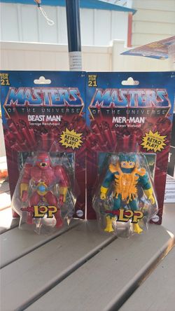 Motu origins; Mer-Man and Beast Man (LOP variants)