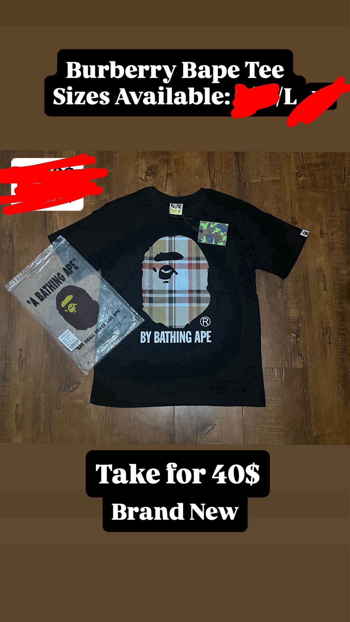 Black Burberry Bape Tee