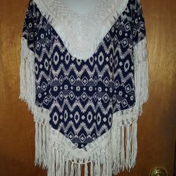 New Women's It Girl Poncho Shirt Size Large