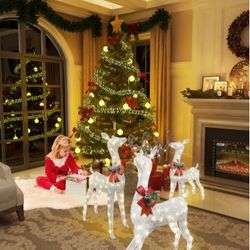 3 Piece Lighted Deer Set 