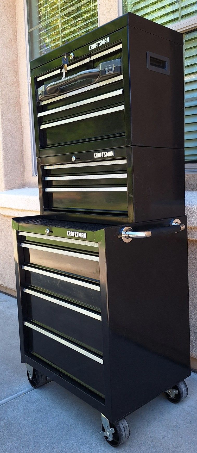 Sears Craftsman 15 Drawers 3 Tier Rollaway Tool Box Good Shape
