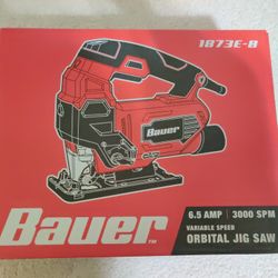 BAUER 6.5 AMP Variable Speed Orbital Jig Saw w/ Laser - NEW!