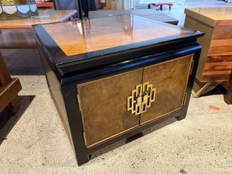 Chin Hua Collection Burl Wood Storage End Table