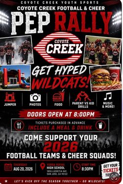 COYOTE CREEK FOOTBALL PEP RALLY TICKETS