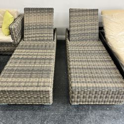 Patio Furniture Chaise Lounges Set 