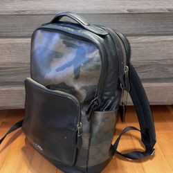 Coach camo cheap leather backpack