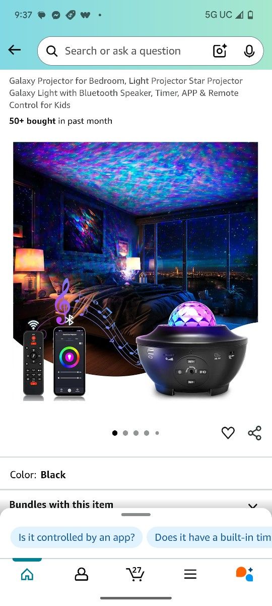 Galaxy Projector for Bedroom, Light Projector Star Projector Galaxy Light with Bluetooth Speaker, Timer, APP & Remote Control for Kids