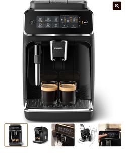 Philips 3200 Series Fully Automatic Espresso Machine, Classic Milk Frother, 4 Coffee Varieties, Intuitive Touch Display, 100% Ceramic Grinder, AquaCle