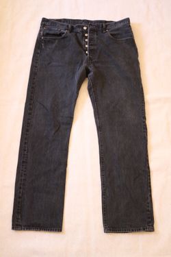 Levi's 501 Men's Jeans Size 38x34 Black Straight Leg Button Fly Made in Mexico