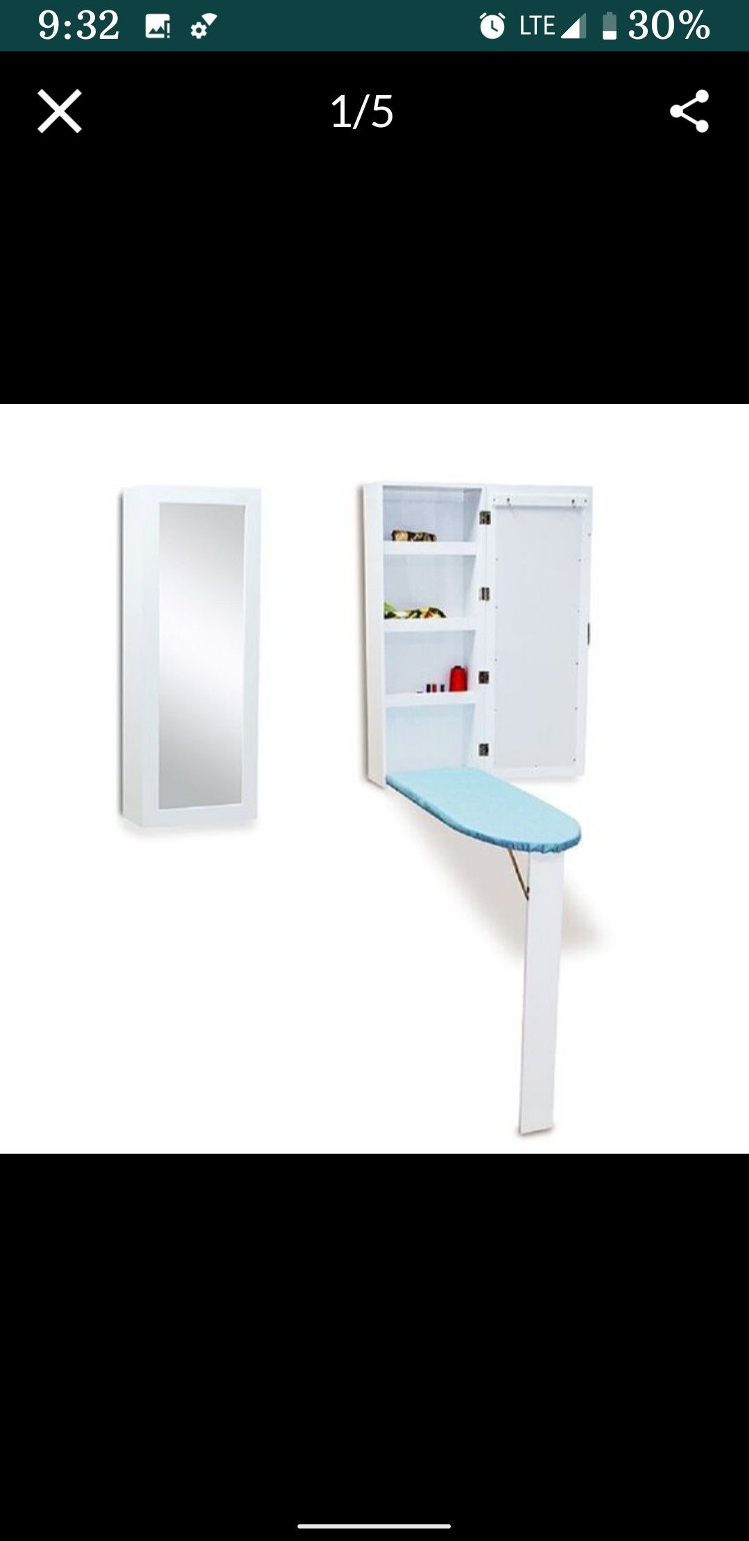 Wall Mount Hidden Ironing Board Mirror