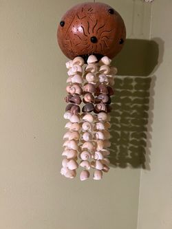 Coconut seashell wind chime, coastal/ beach/zen -themed home decor