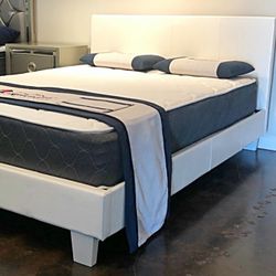 Brand New White Full Size Bed Frame With New Mattress/Fast Delivery