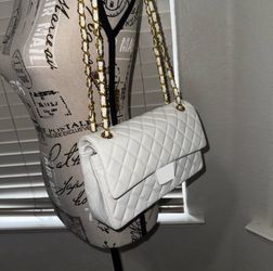 White Double flap bag