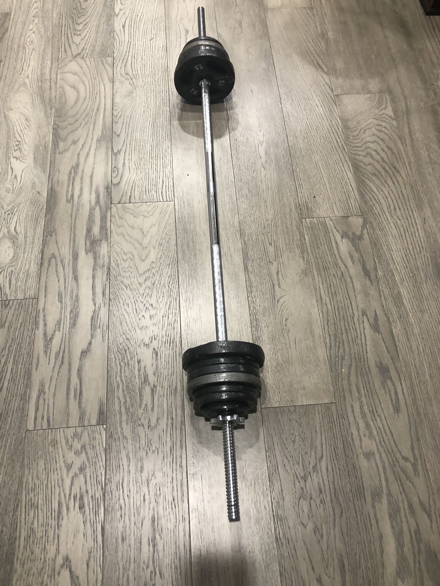 64X1" Threaded Bar for Olympic Bench, power rack w/Weight Plate 60 Lbs Set