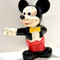 Vintage Mickey Mouse Plastic Coin Bank Figure – Disney Style Collectible