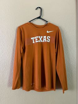 Nike Long Sleeve 'Texas' Tee - Burnt Orange with White Logo